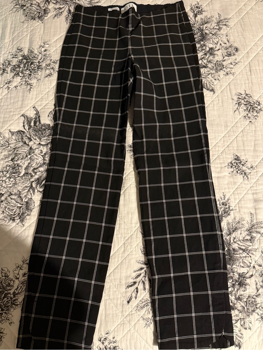 Elle Black Windowpane Chinos